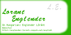 lorant englender business card